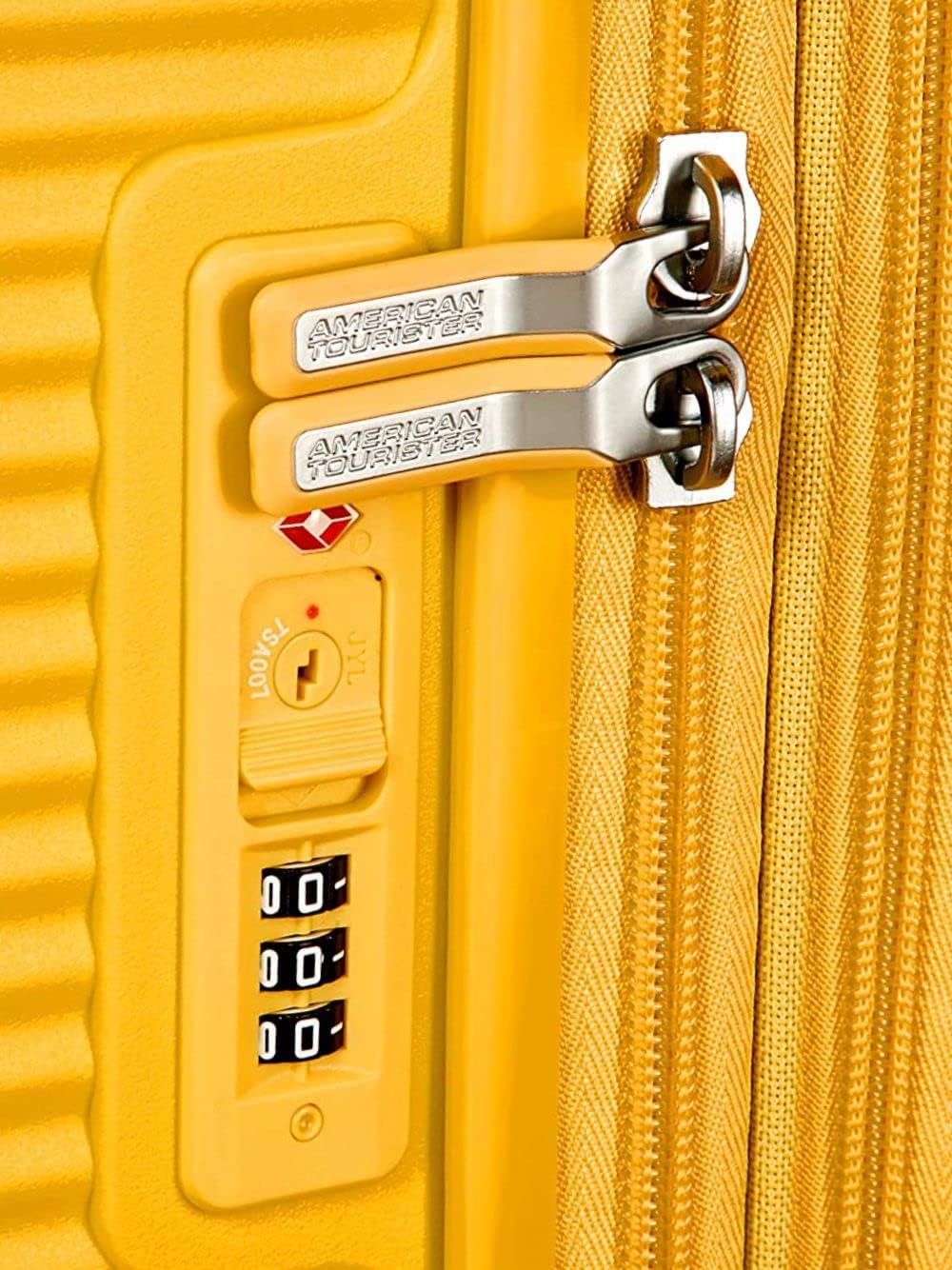 American Tourister Soundbox - Spinner S Erweiterbar Handgepäck, 55 cm, 41 L, Gelb (Golden Yellow) Ge