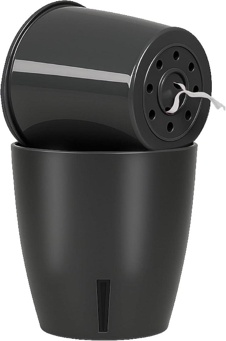 Santino 4er-Set Orchideentopf D 12cm Selbstbewässernder Topf mit Dochtsystem und Wasserstandsanzeige