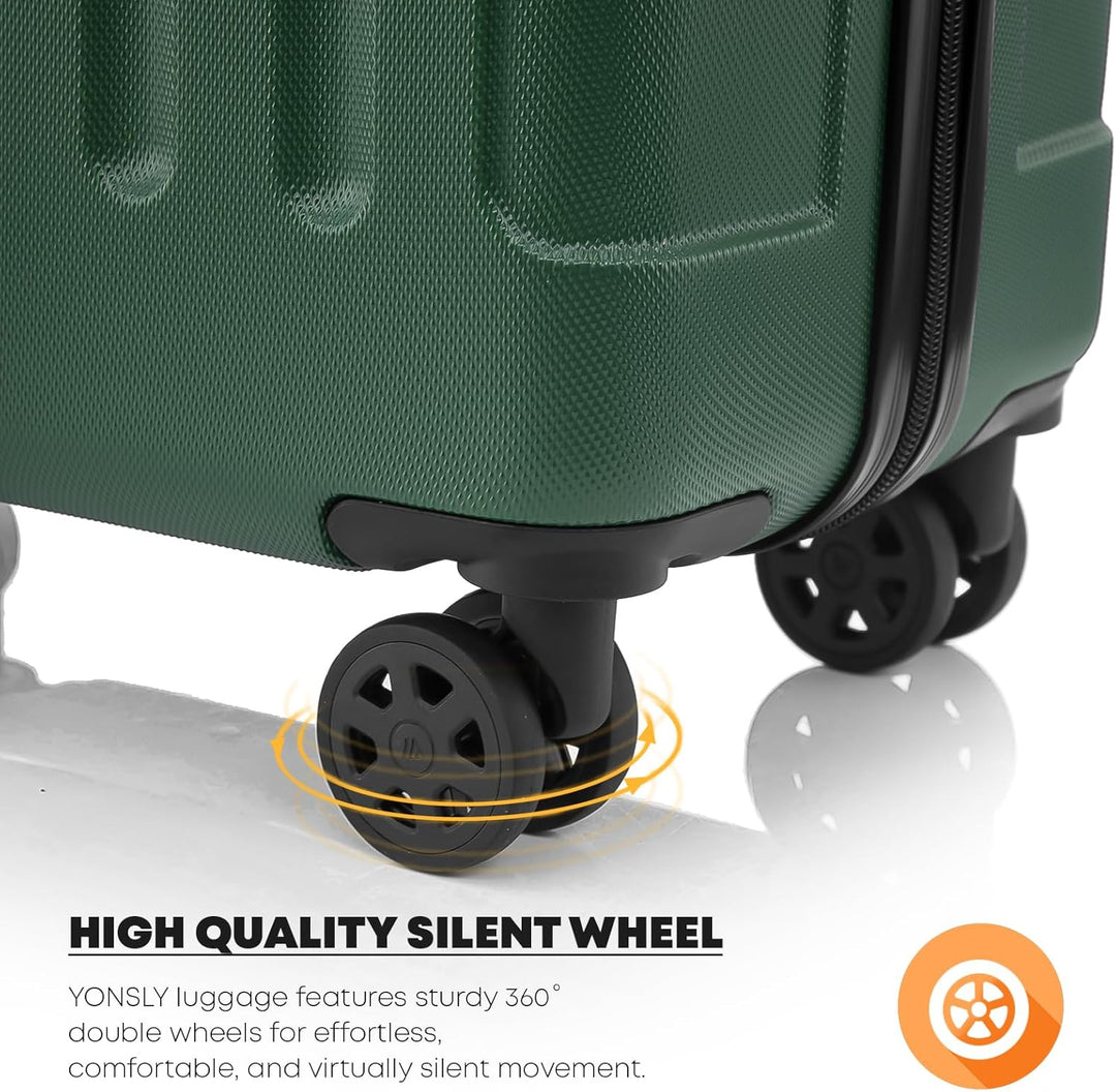 Koffer Suitcase Set, Trolley Reisekoffer, Rollkoffer Handgepäck mit 4 Rollen 360°, Hartschalenreisek