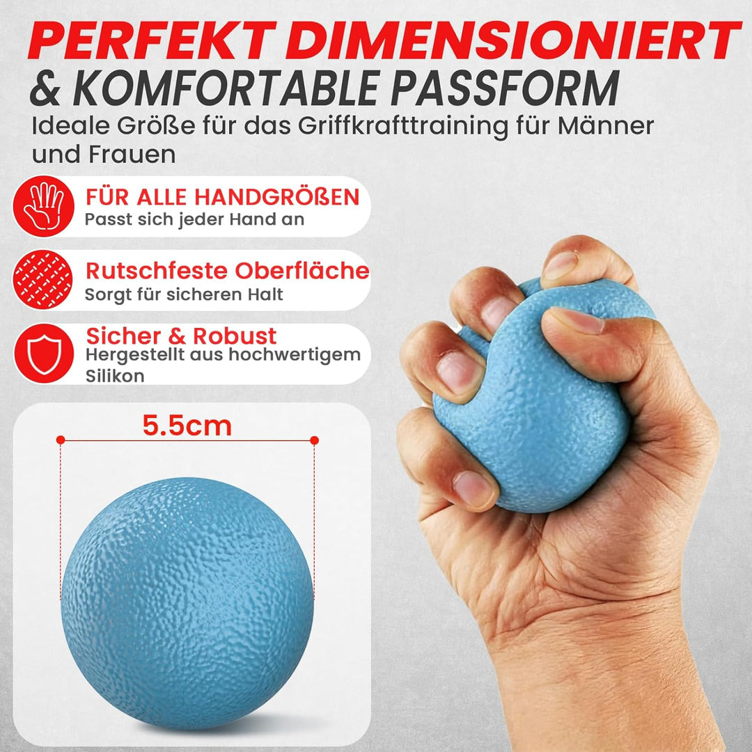 Griffkraft Trainer Set -6-Teilig- Unterarmtrainer,Handtrainer Fingertrainer, Fingerstrecker, Finger