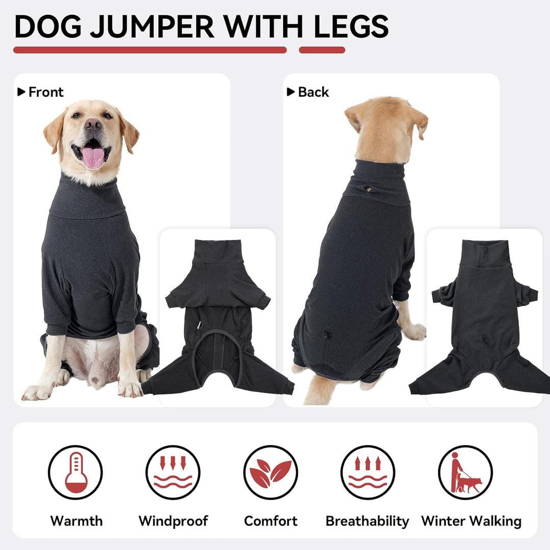 Hundemantel Winter, Warmer Fleece Hundepullover mit Beinen, Weiche Vierbeinige Hundejacke für Kleine