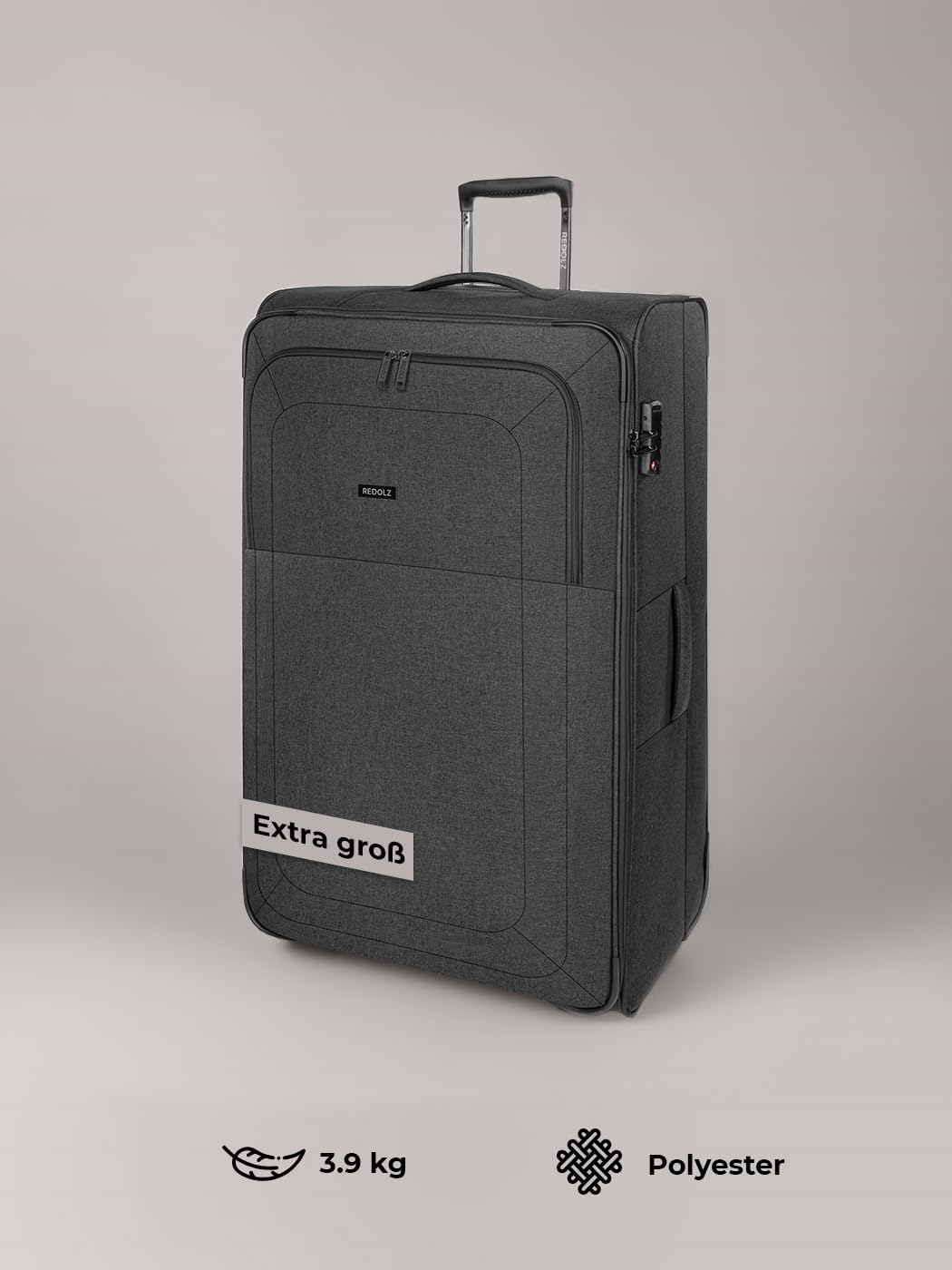 REDOLZ XL Jumbo 2-Rollen Koffer sehr gross 52 x 32 x 90 cm [Sondergrösse] Check-in Trolley mit TSA-S