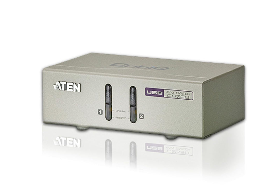 ATEN 2-Port USB VGA KVM with Audio (KVM Cables Included)