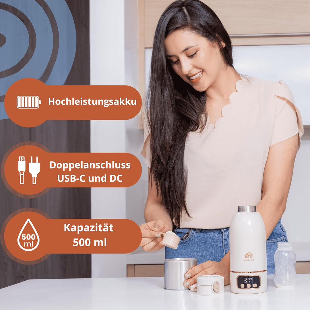Flaschenwärmer, tragbar, 500 ml, tragbar, kabellos, Muttermilch & Wasser, wasserdicht, Edelstahl, id