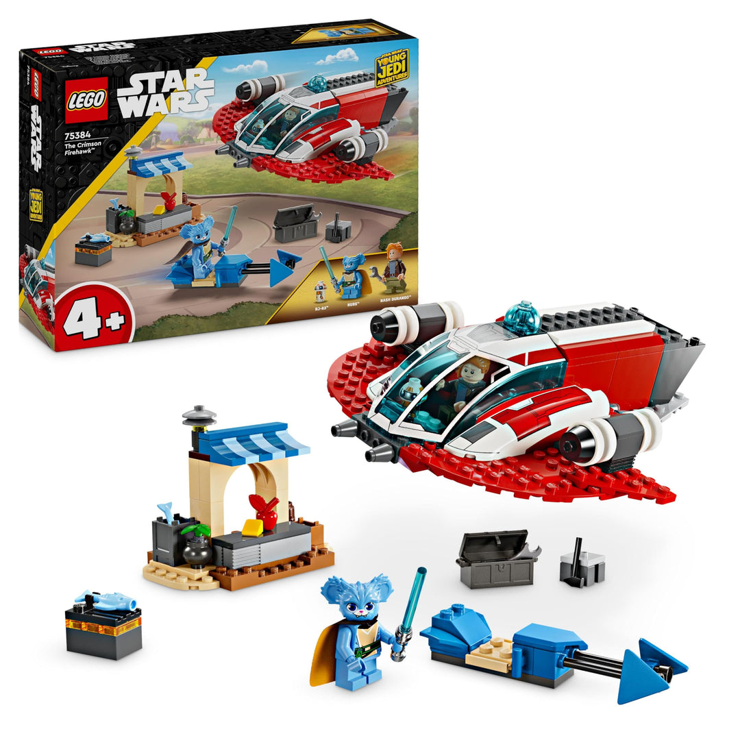 LEGO Star Wars: Young Jedi Adventures Der Crimson Firehawk, Starterset für Kinder mit baubarem Raums