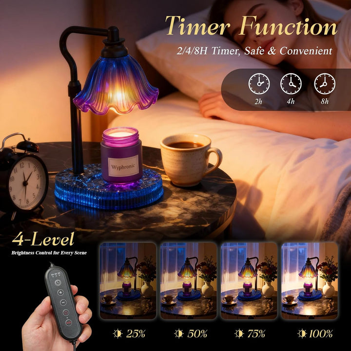 Kerzenwärmer Lampe mit Timer & dimmbare 4-Stufen-Helligkeit - einstellbare Höhe, für neue Haus Schla