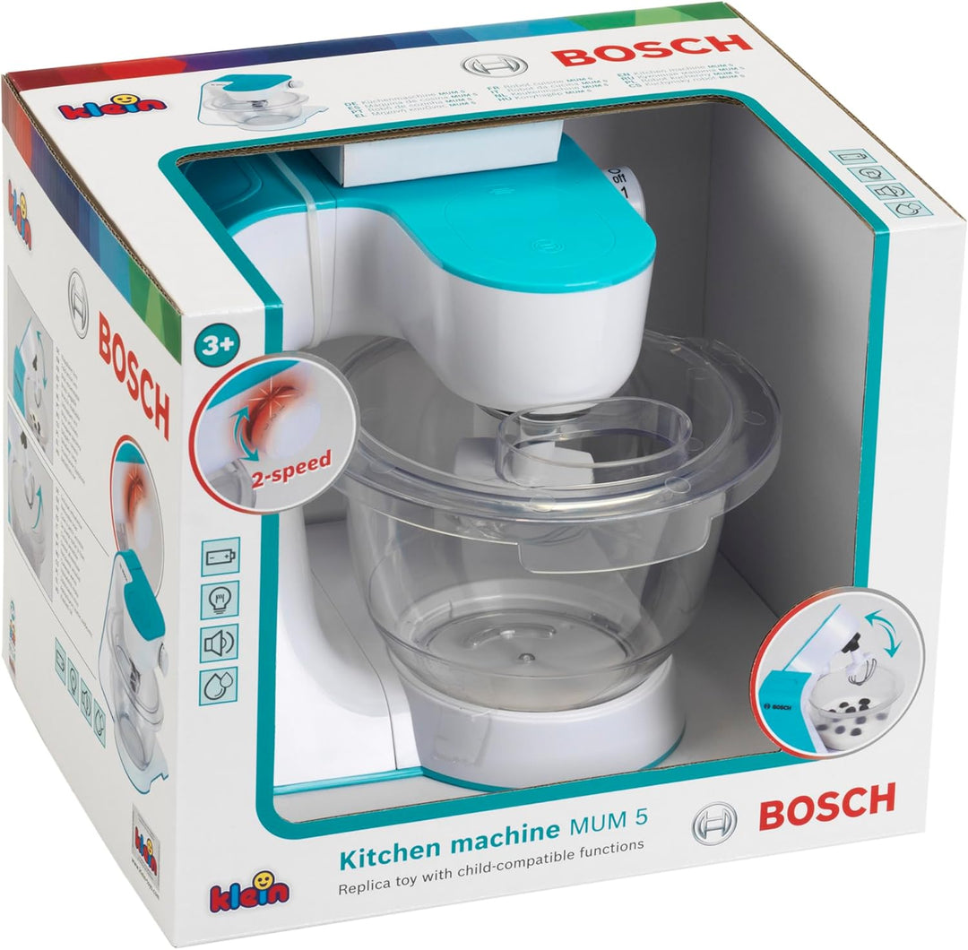 Theo Klein Bosch Küchenmaschine I Batteriebetriebene Küchenmaschine mit 2 Geschwindigkeitsstufen I M
