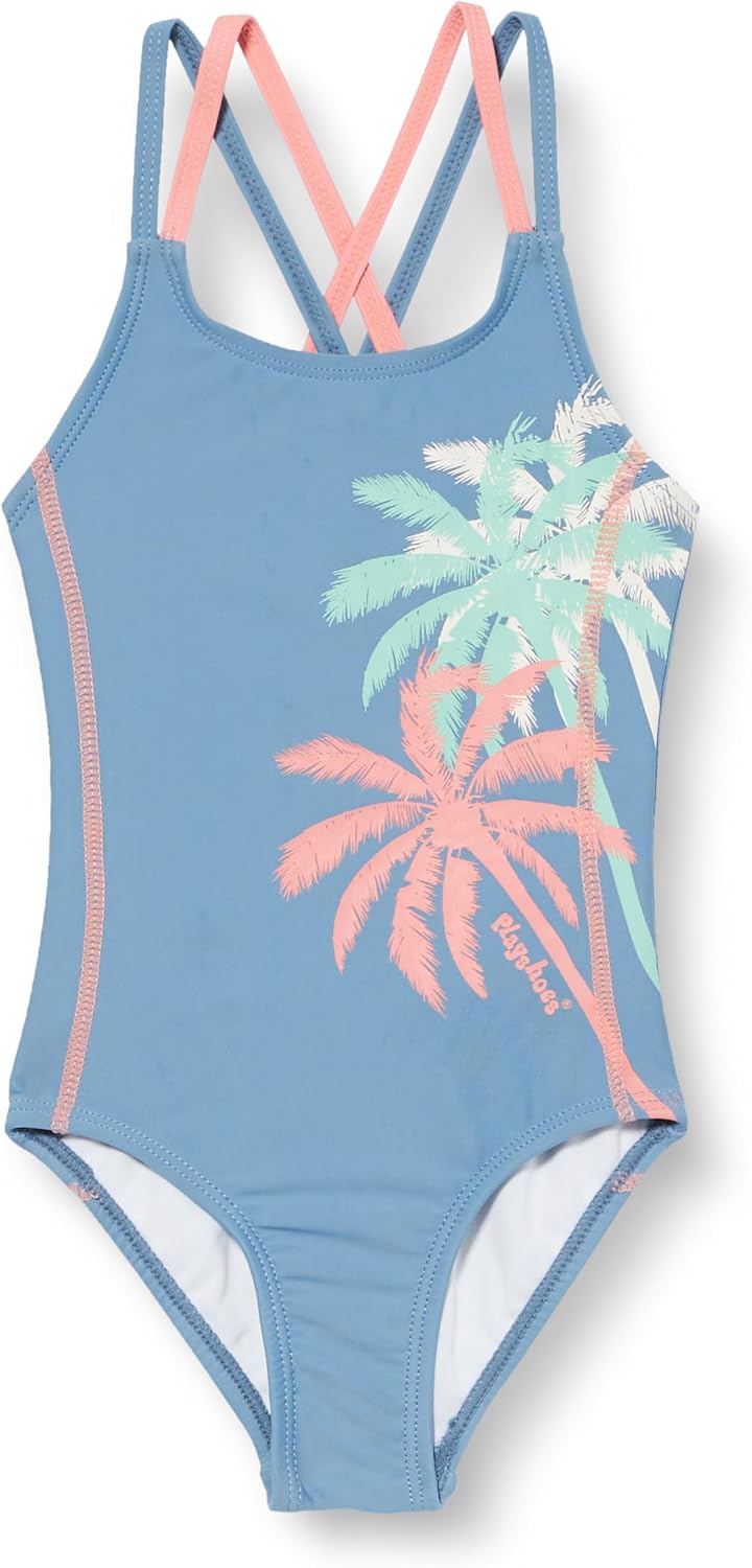 Playshoes Mädchen Uv-Schutz Badeanzug Schwimmanzug Badebekleidung, Palmen