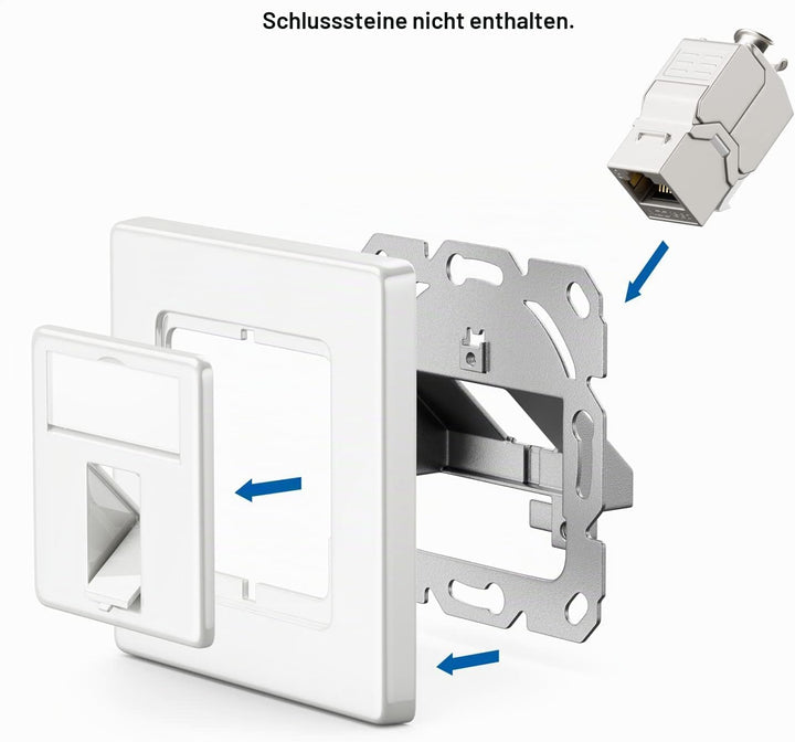 deleyCON 6x 1 Port Anschlussdose - Leerdose für Keystone Module - Datendose Unterputzdose - Auslass