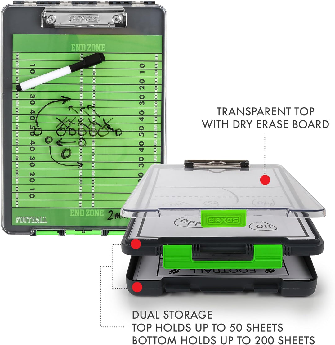 Dexas Clearview Clipcase Dry Erase Klemmbrett, 34 x 24 cm, Grün Grün Klemmbrett, Grün Klemmbret