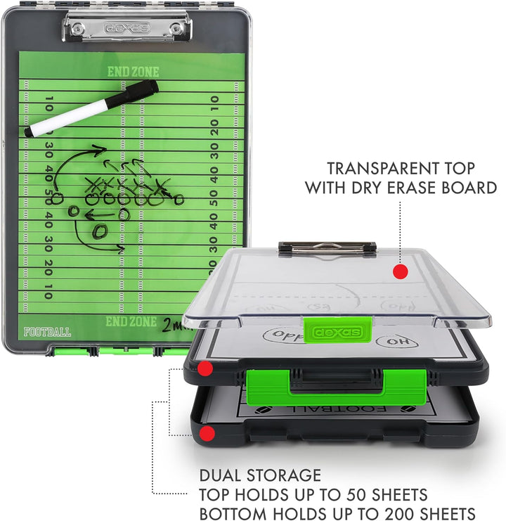 Dexas Clearview Clipcase Dry Erase Klemmbrett, 34 x 24 cm, Grün Grün Klemmbrett, Grün Klemmbret