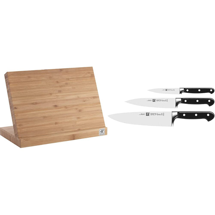Zwilling 35046-110-0 Messerblock, Holz & Messer-Set, 3-tlg., Spick-/Garniermesser, Fleischmesser, Ko