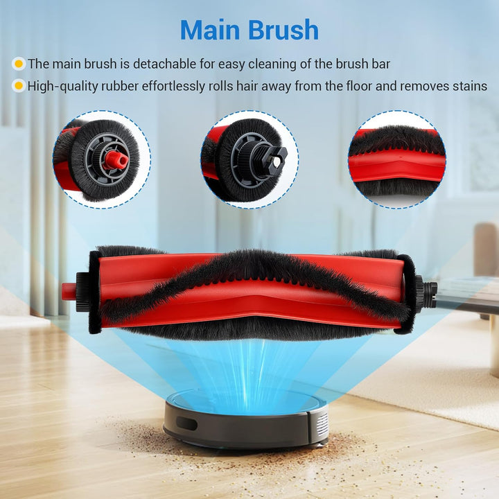 28 Stück Zubehör für Roborock Q7 L5+, Q7 M5 Saugroboter Ersatzteile, 2 Hauptbürsten, 6 HEPA-Filter,