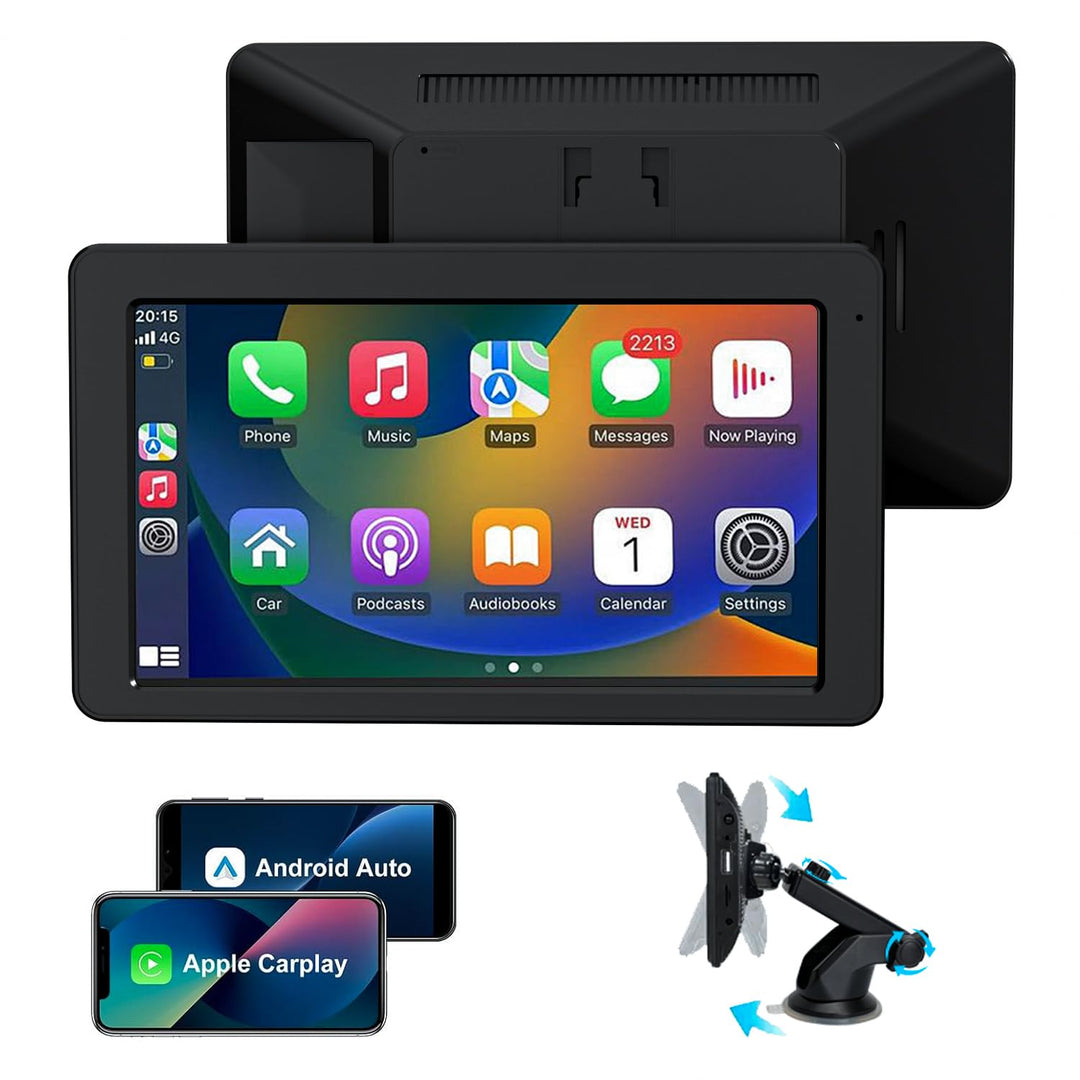 Carplay Display, 7" Apple Carplay, Android Auto Display mit GPS Navigation, Freisprecheinrichtung, B