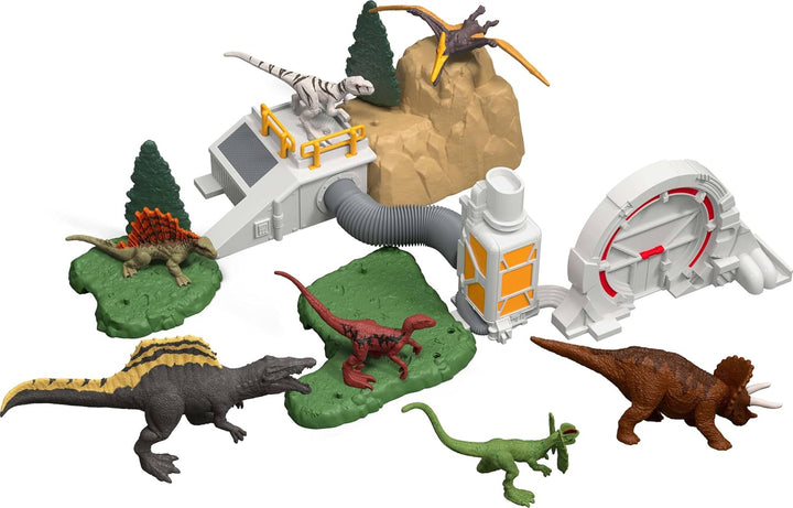 Mattel JGB67 - Jurassic World - Adventskalender - 24 Überraschungen - 18 Dinosaurier Figuren & Zubeh