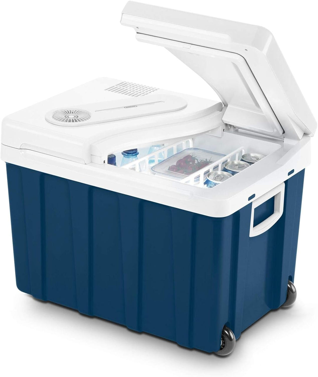 Mobicool MQ40W AC/DC - tragbare elektrische Kühlbox mit Rollen, 39 Liter, 12 V und 230 V, UK-Version