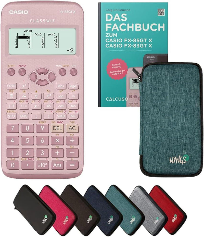 CALCUSO Standardpaket Türkis mit Taschenrechner Casio FX-83GT X pink (Deutsch) Türkis Casio FX 83 GT