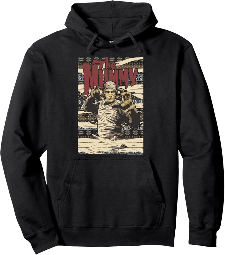 Universal Monsters Christmas The Mummy Ugly Sweater Pullover Hoodie
