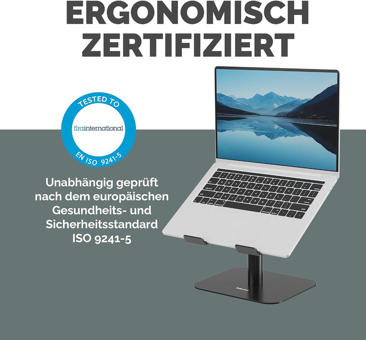 Fellowes Alumia™ Laptopständer – Schwarz – Ergonomisch, höhen- &amp; neigungsverstellbar – Aus recycelte