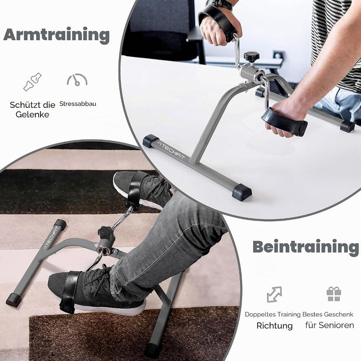 Techfit Pedal-Ausbilder, Mini-Heimtrainer für Heim und Büro, leichte Trainingsmaschine für Arme und
