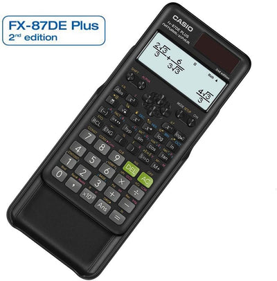 Casio FX-87DE Plus-2 Wissenschaftlich-Technischer Schulrechner, Schwarz Taschenrechner, Taschenrechn