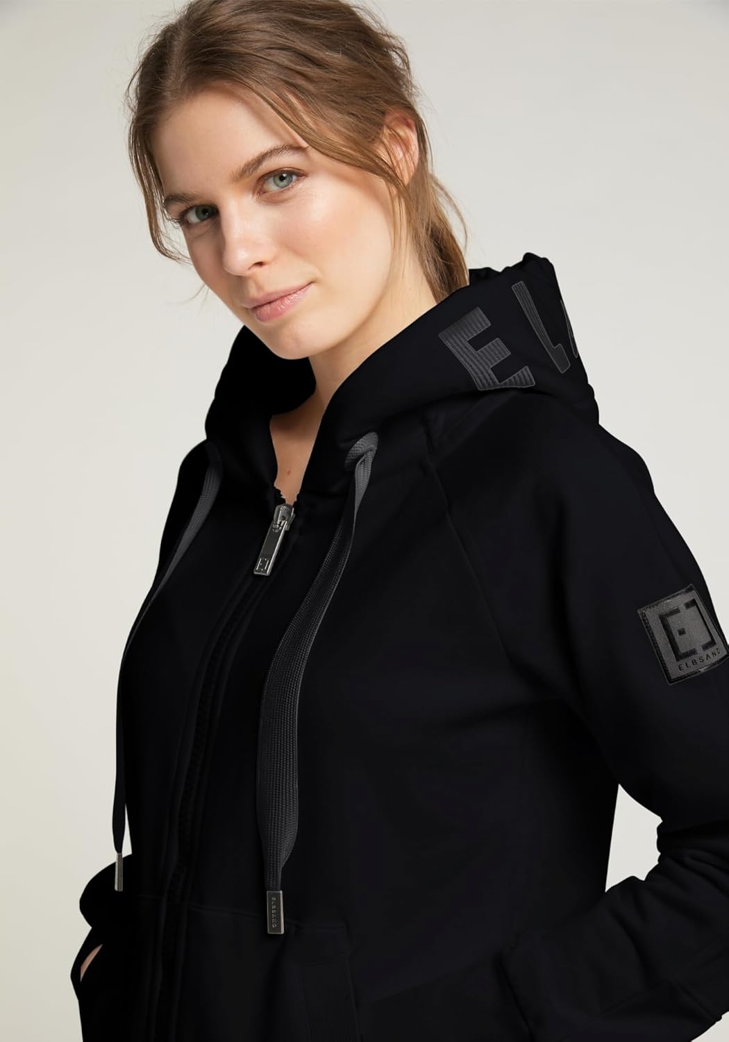Elbsand Kelda Damen Sweatjacke mit Kapuze, Zip-Jacke, Reissverschluss XS Quartz, XS Quartz