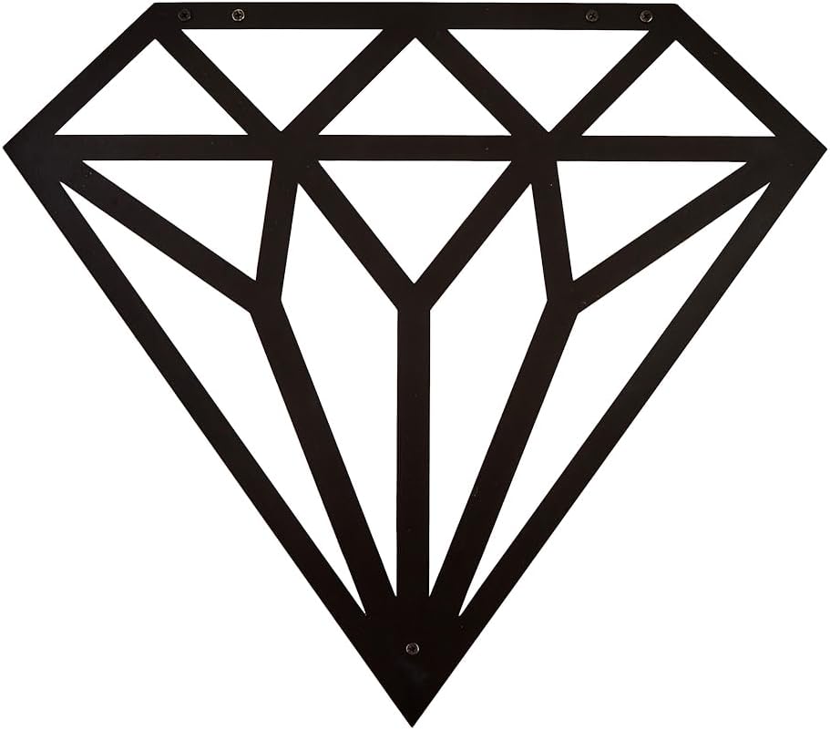 Hansmeier Wanddeko aus Metall | 42 x 48 cm | Metalldeko | Deko Industrial | Motiv Diamant, Diamant