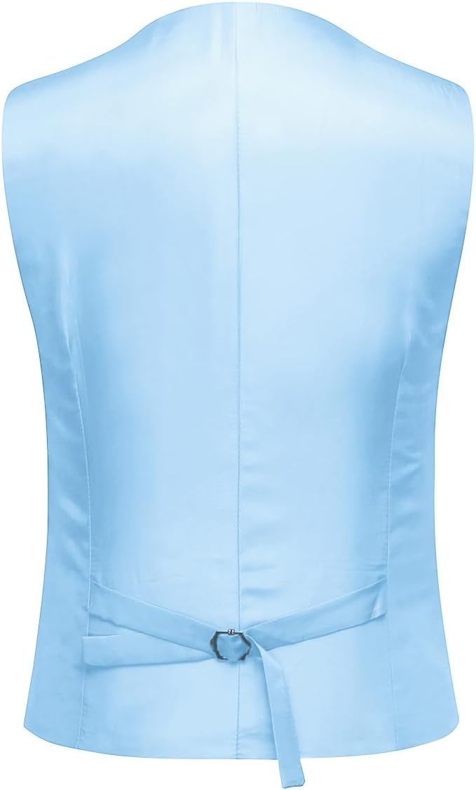 Herren Anzug Slim Fit 3 Teilig Anzüge für Hochzeit Business Herrenanzug Sakko Anzughose Weste, S Hel