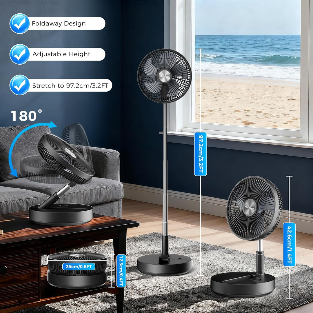 Marchpower leise Standventilator mit Fernbedienung Timer klappbar Ventilator Automatischer Oszillati