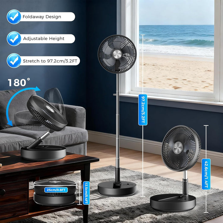 Marchpower leise Standventilator mit Fernbedienung Timer klappbar Ventilator Automatischer Oszillati