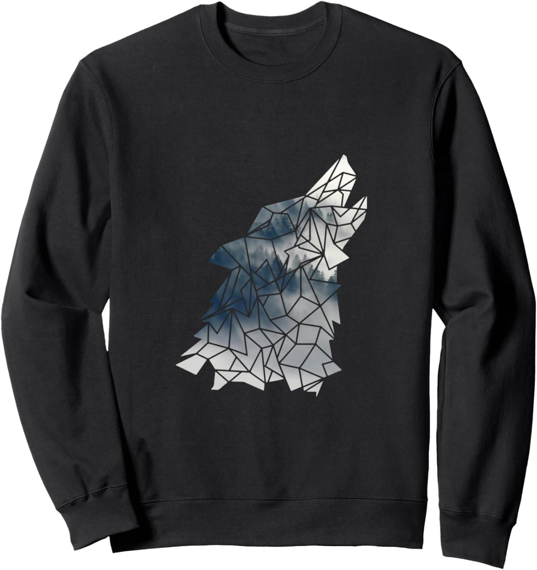 Wolf Herren Silhouette Tiermotiv Umweltschutz Owo Germanen Sweatshirt