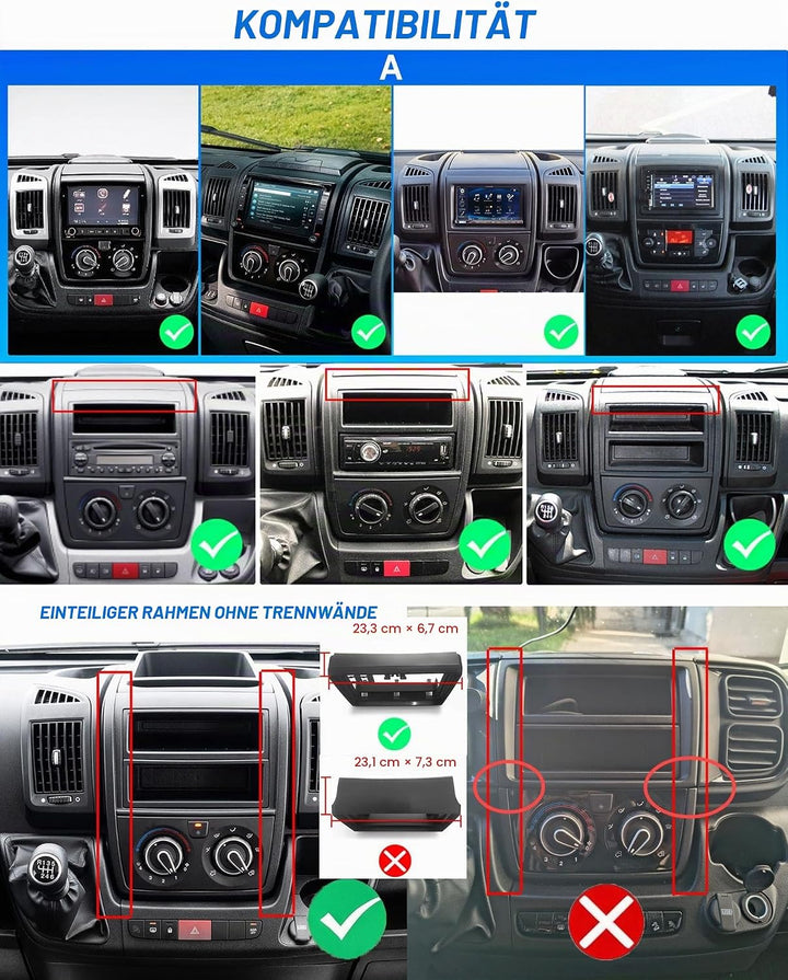 CAMECHO 6G+128G 8 Core Android 15 Autoradio für FIAT Ducato 3/Peugeot Boxer 2/Citroen Jumper 2 mit N