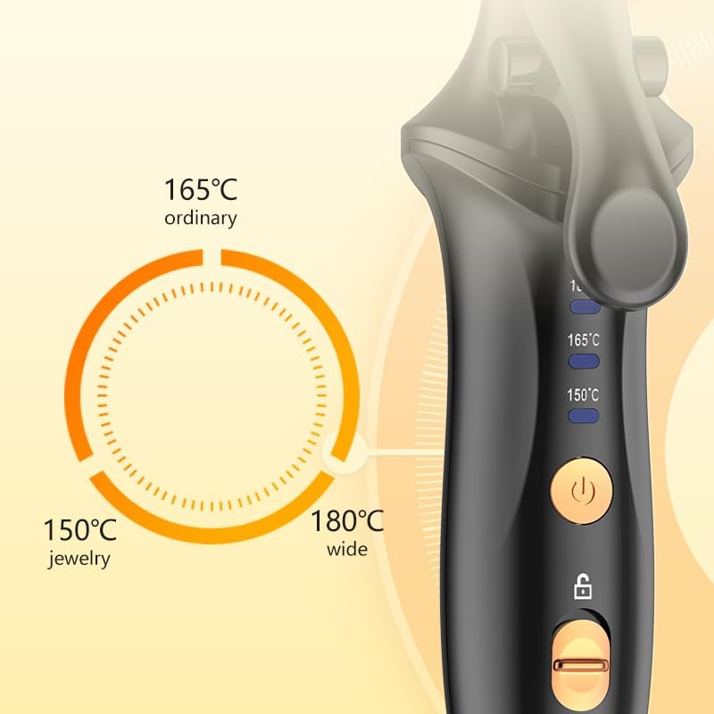 Mini Schnurloser Lockenstab, 25mm Curling Iron mit 3 Einstellbare Temperatur, USB aufladbar, tragbar
