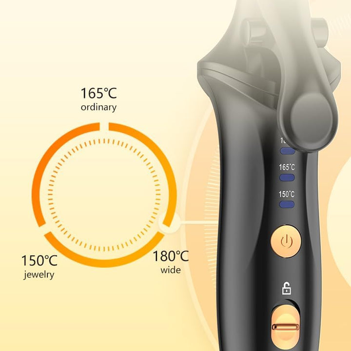 Mini Schnurloser Lockenstab, 25mm Curling Iron mit 3 Einstellbare Temperatur, USB aufladbar, tragbar