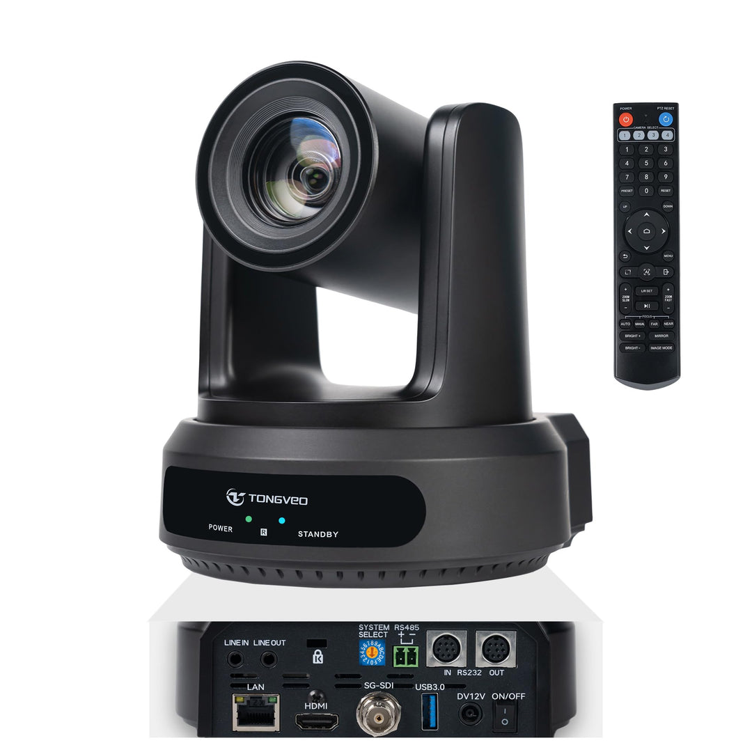 TONGVEO AI Auto-Tracking IP PTZ Kamera SDI/HDMI/USB3.0/LAN PoE 30X Optischer + 16X Digitaler Zoom 10