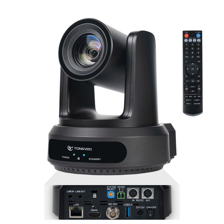TONGVEO AI Auto-Tracking IP PTZ Kamera SDI/HDMI/USB3.0/LAN PoE 30X Optischer + 16X Digitaler Zoom 10