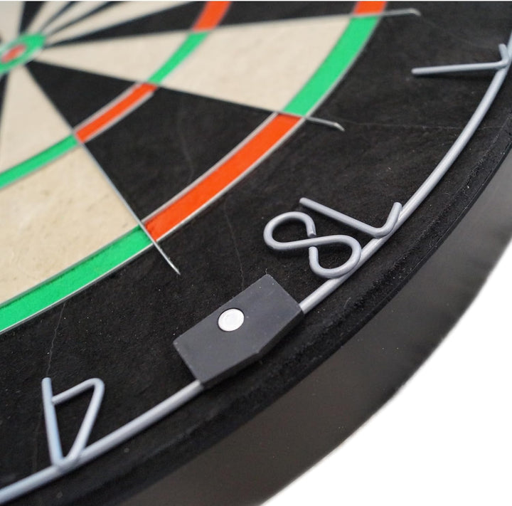 Karella Dartscheibe BullOut Steeldarts Set inkl. 6 Darts, Profi Turnier Dartboard ⌀ 45 cm, klammerfr