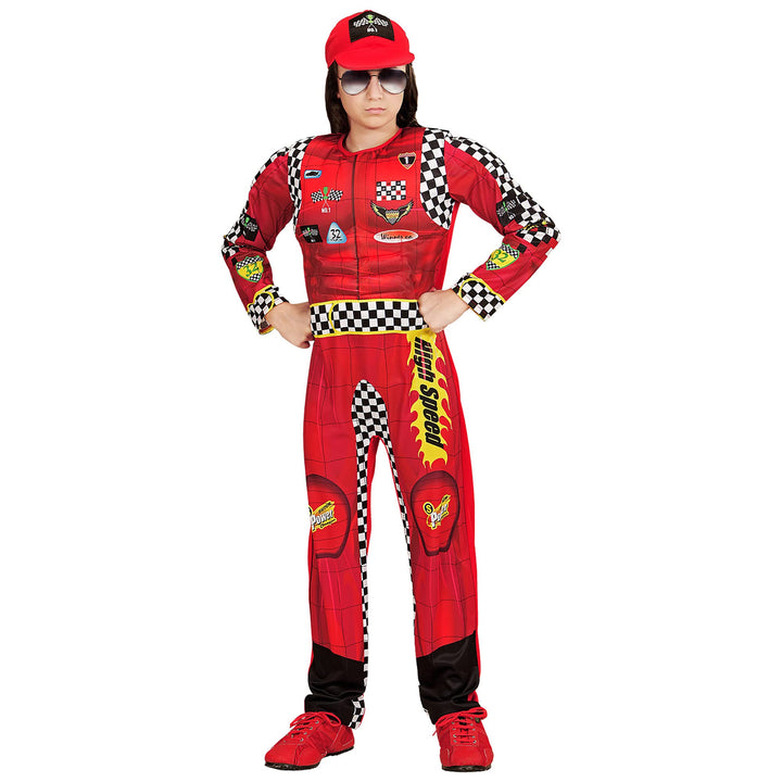 W WIDMANN MILANO Party Fashion - Kinderkostüm Rennfahrer, Overall, Sportler, Faschingskostüme 128 Ro
