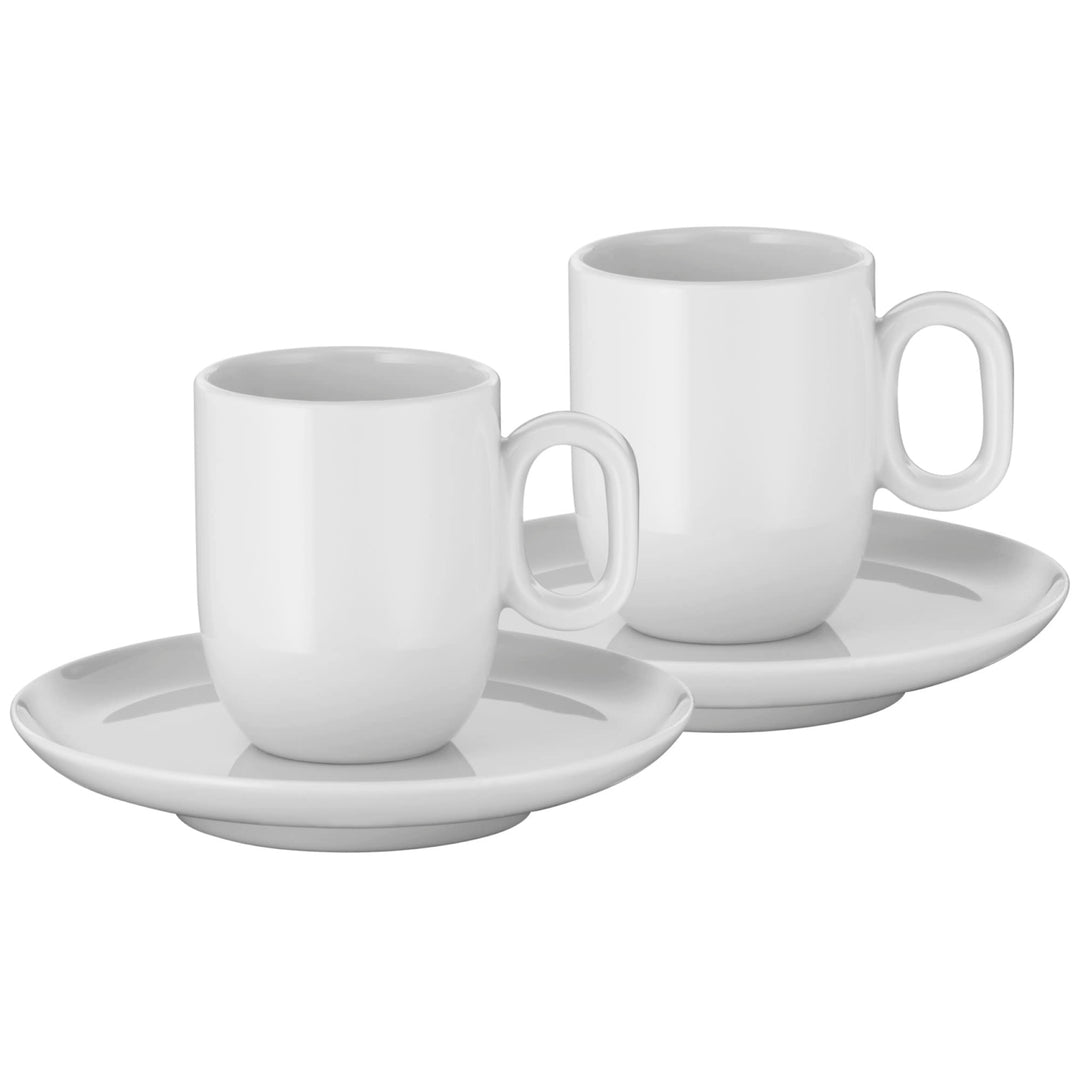 WMF Barista Tassen Set 4-teilig, 2 Kaffeetassen 60 ml mit 2 Untertassen für Espresso, Porzellan, Kaf