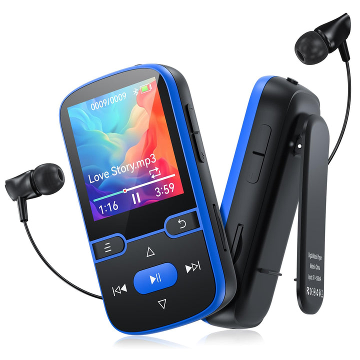 64 GB MP3 Player Bluetooth 5.3 mit Clip für Kinder Tragbarer mp3 -Player Musik-Player mit FM-Radio,