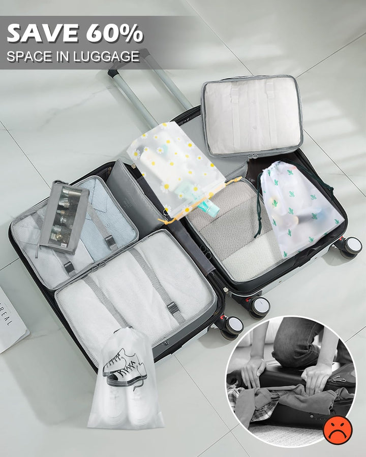 Koffer Organizer Set 18-teilig, Wasserdicht Packing Cubes, Multifunktionale Travel Packwürfel, Koffe