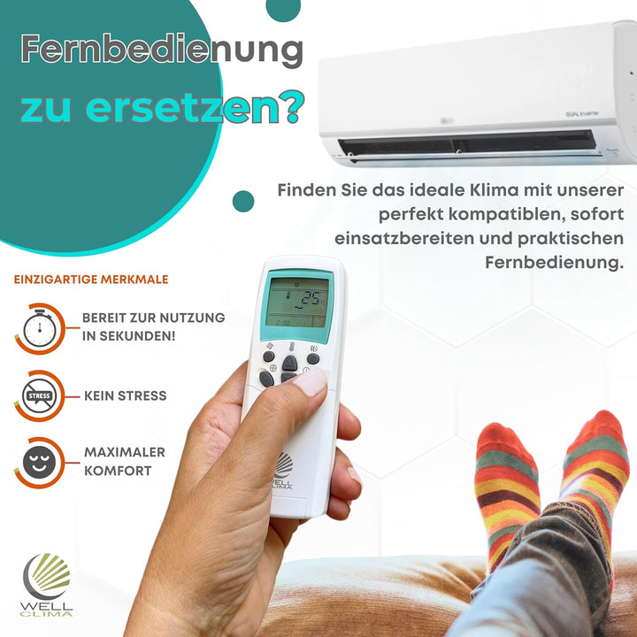 Wellclima Universalfernbedienung für LG Klimaanlagen, WEC-LG3, Kompatibel mit Allen Modellen, Ähnlic