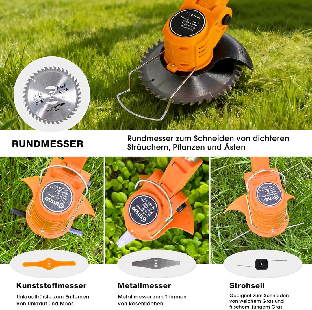 Akku-Rasentrimmer, batteriebetriebener Rasentrimmer mit 21 V, elektrischer Rasentrimmer ohne Kabel,m
