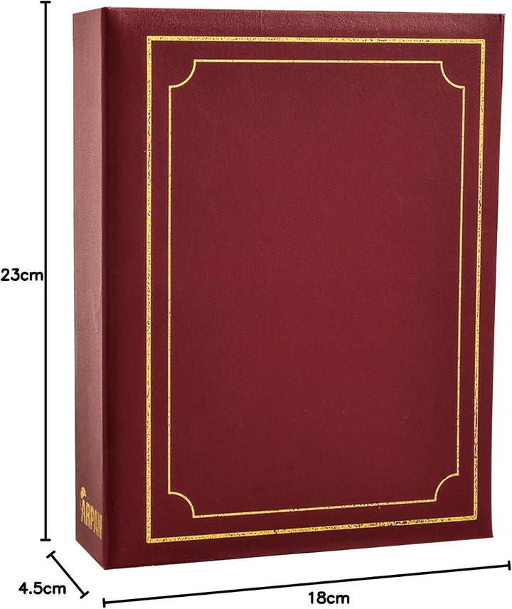 Arpan AL-9800 Fotoalbum mit 200 Taschen, 15 x 10 cm, Burgunderrot 18 x 5 x 23 cm Burgunderfarben, 18