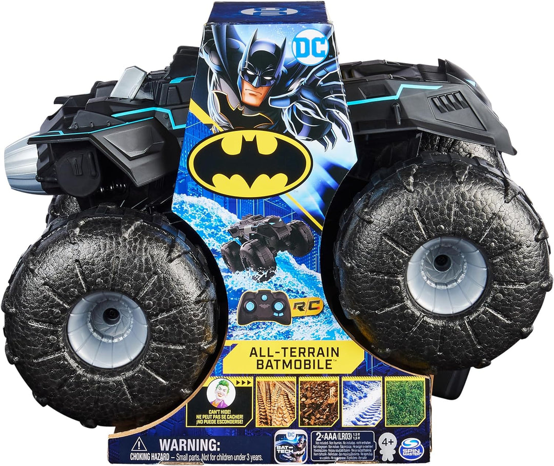 DC Batman All-Terrain Batmobile, ferngesteuertes Amphibienfahrzeug für Land und Wasser mit Platz für