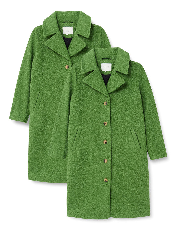 Cream Damen Kaffe Curve Women's Plus Size Coat Longline Jacket Classic Knee Length Buttoned Jacke 46