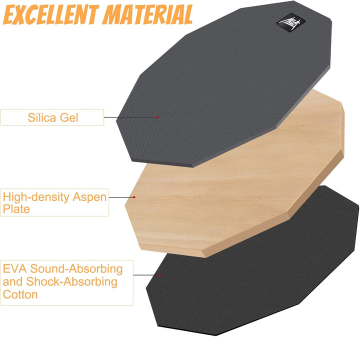 Drum Practice Pad Set AKLOT 12" Kieselgel Übungspad mit Snare Ständer Rucksack Drumsticks für erwach