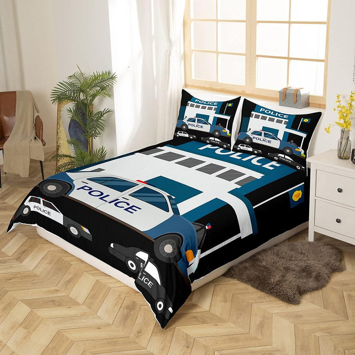 Homewish Polizeiwagen Bettwäsche Set 220×240, Kinder Karikatur Auto Bettbezug, Emergency Responder F
