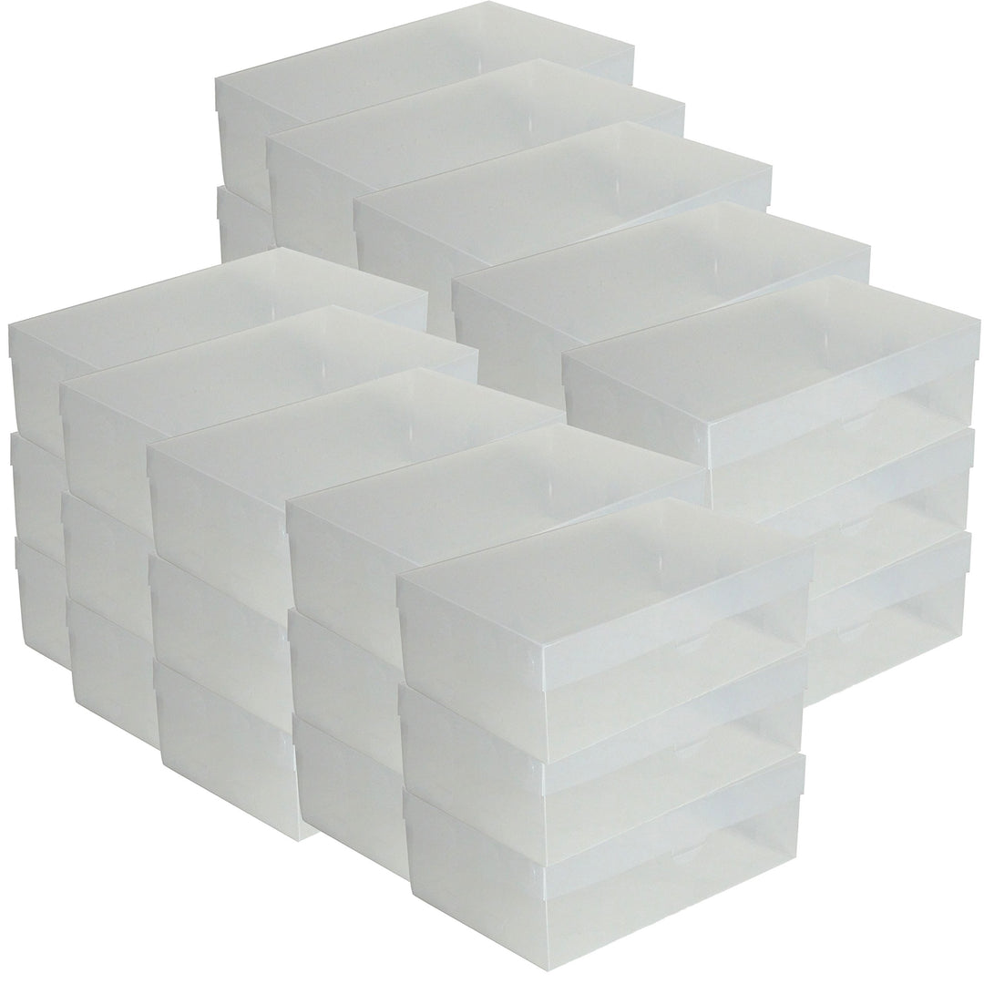 DynaSun 30x PP435 Schuhbox Schuhkasten Lagerkasten Box Schuhschachtel für Aufbewahrung Schuhe Faltba