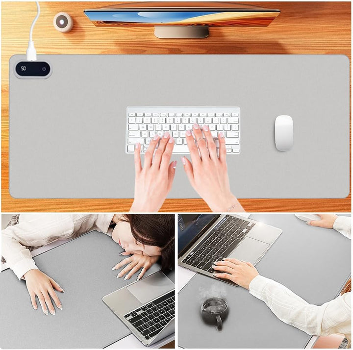 CJBIN Beheizte Schreibtischunterlage, 80X33cm Wasserdichter Beheiztes Mousepad, Beheizbare Schreibti